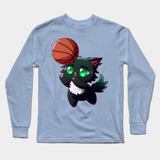 Cat playing basketball Long Sleeve T-Shirt